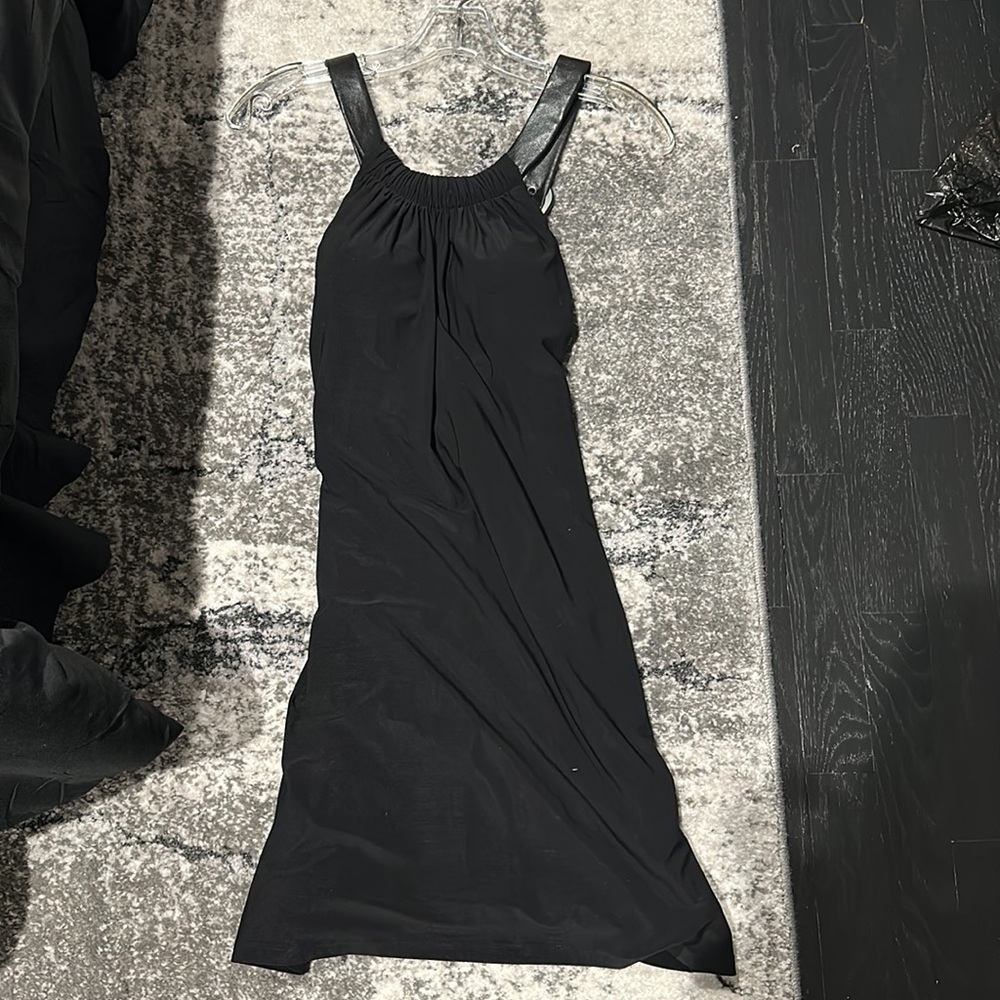 La Femme Jersey Knit Halter Dress